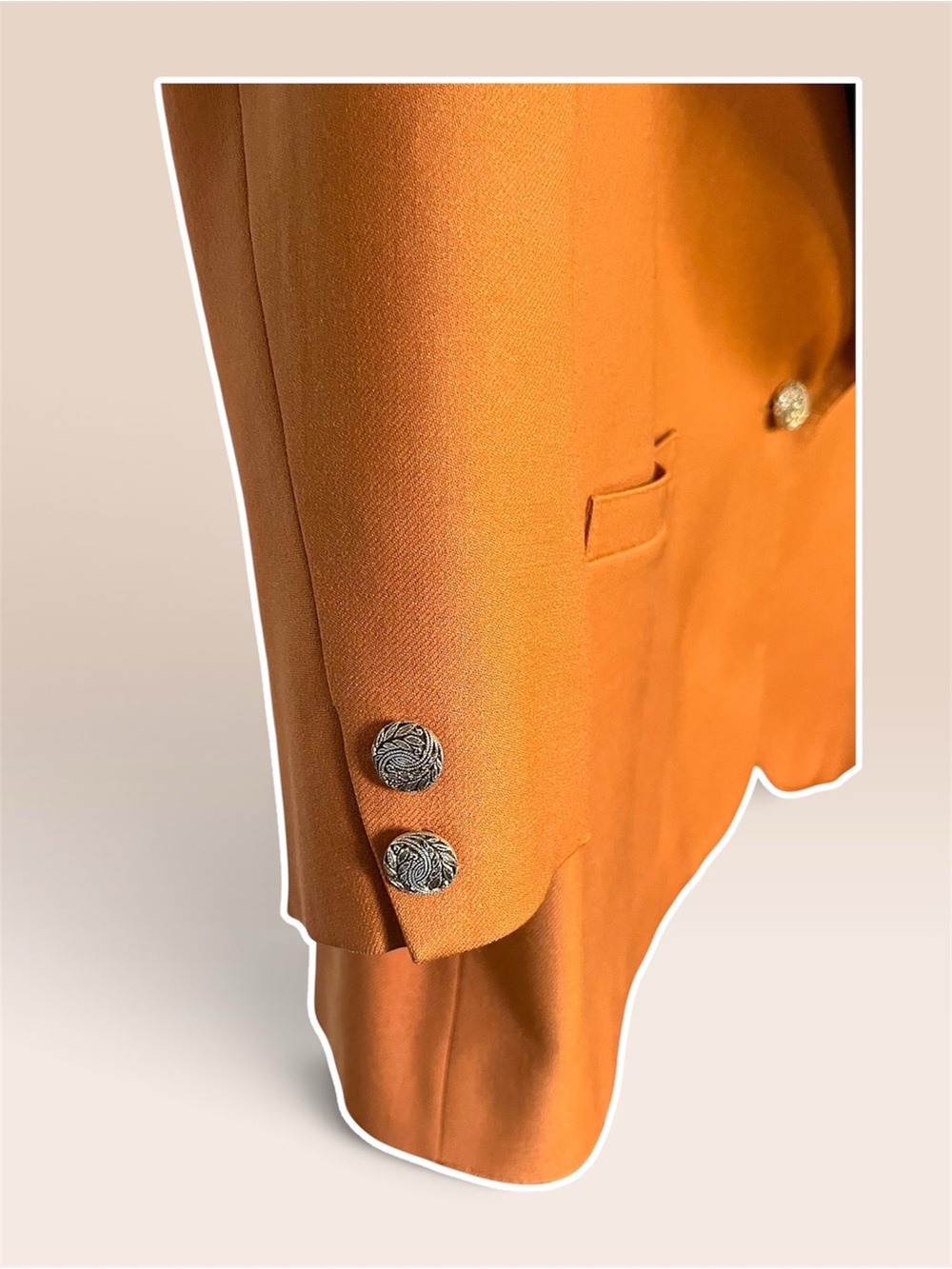 Vintage 90s Lipton’s Rust Orange Pure Wool Blazer Canada 14 - Picture 2 of 7